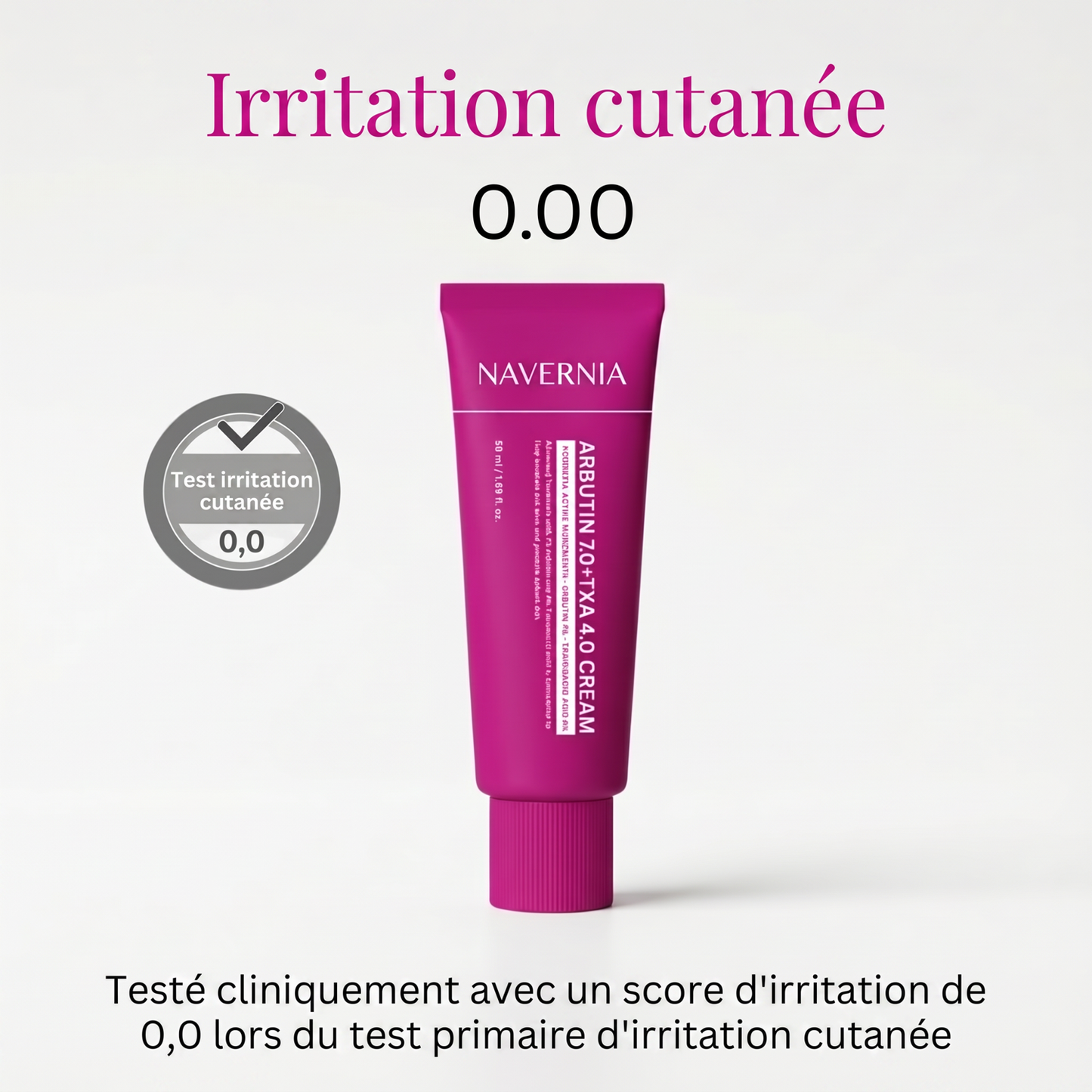 Crème Navernia testée score irritation 0,0