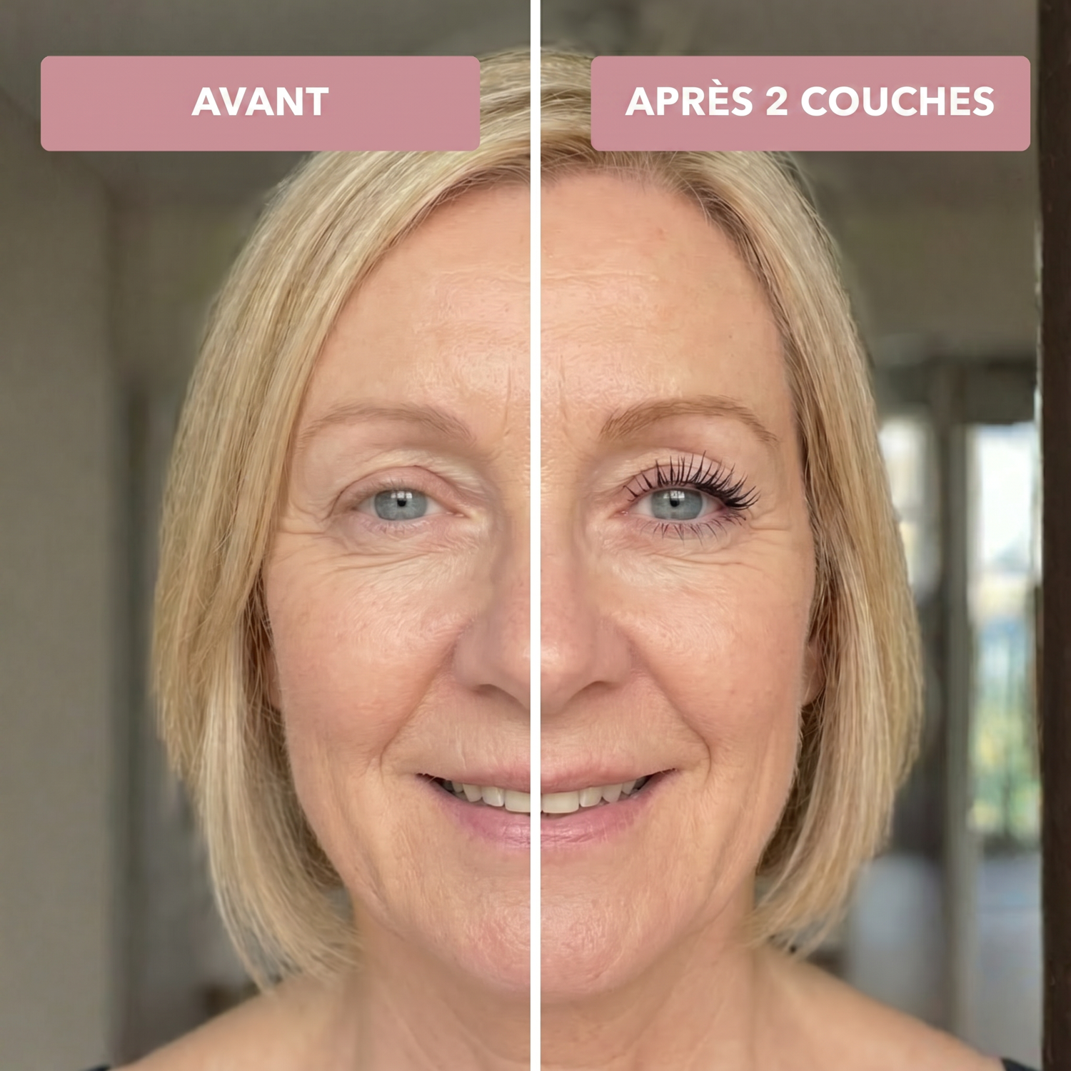 Avant après mascara cils courts
