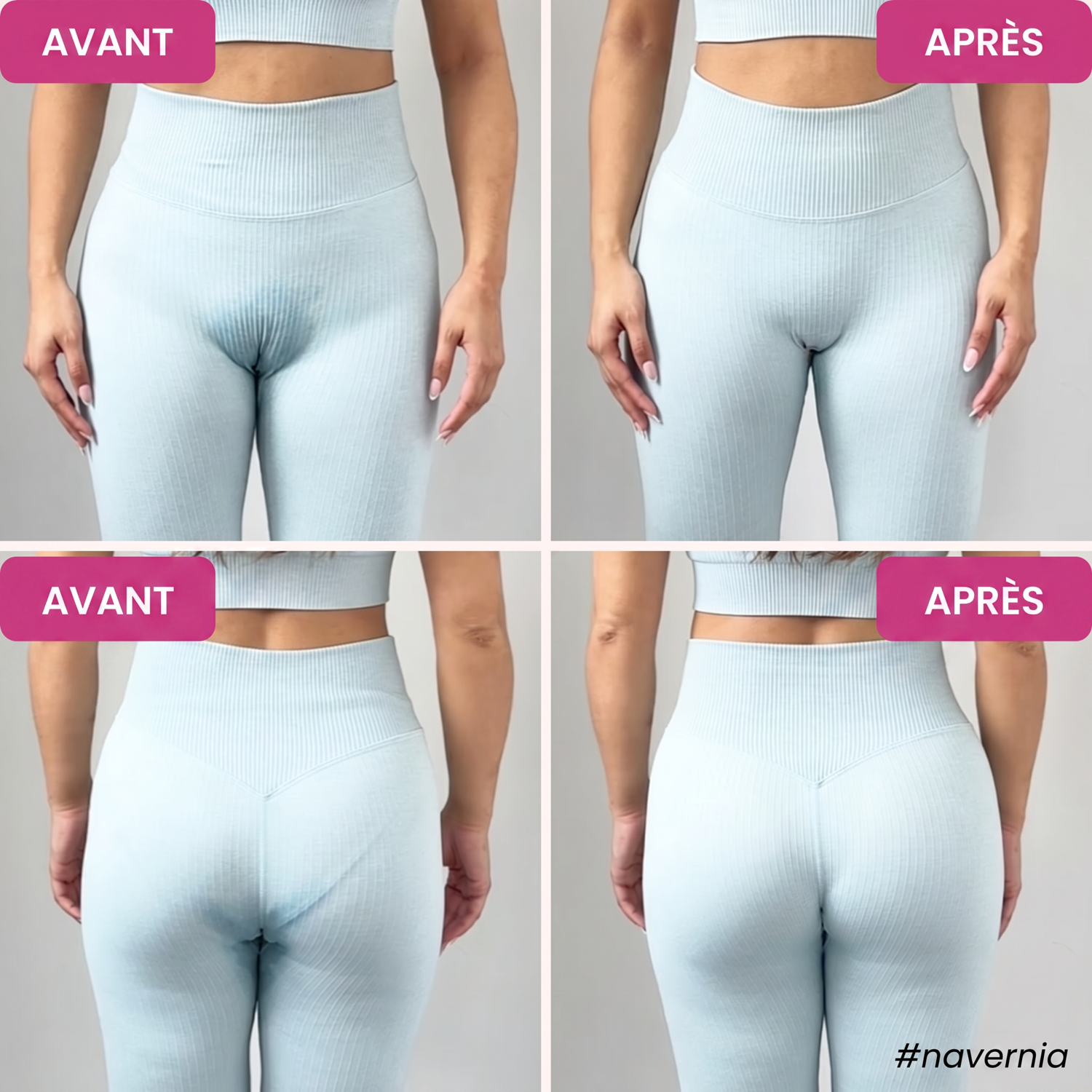 Avant après sous leggings